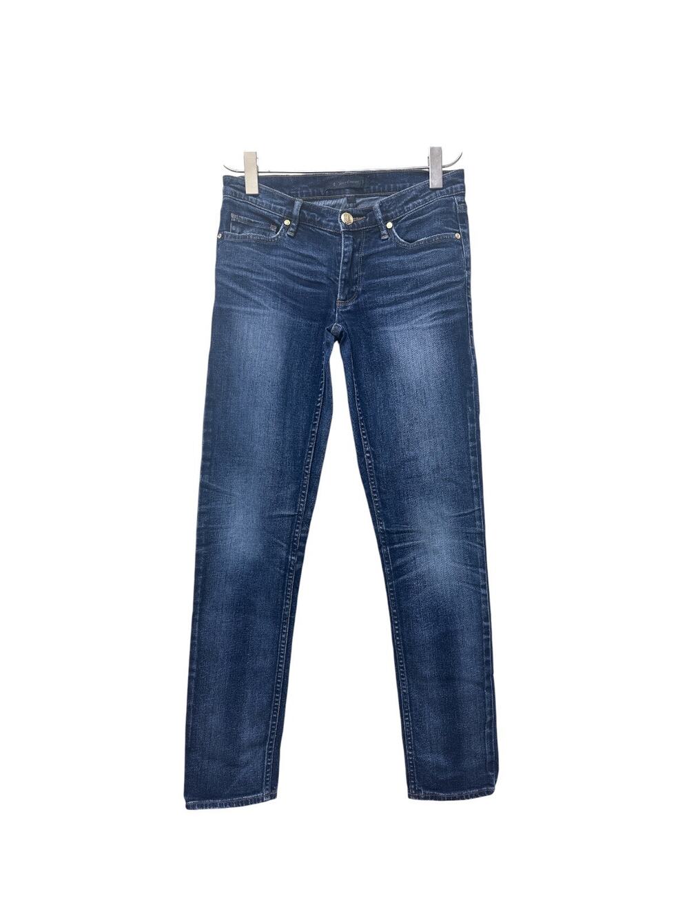 Juicy Couture Straight Rolled Low Rise Jeans Size 24, Dark Denim Blue